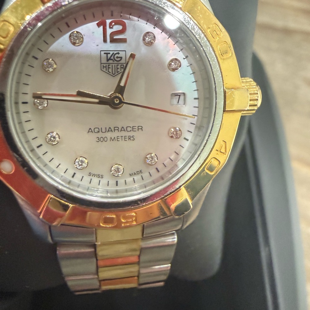 TAG Heuer Aquaracer Gold and Silver with diamonds and date
